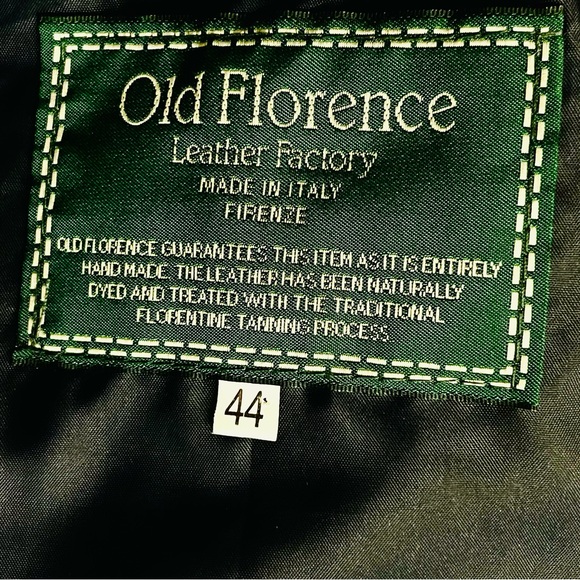 Old Florence Trench Jacket Italian Soft VERA PELLE Leather Black Brown Sz EU 44 - Picture 14 of 16